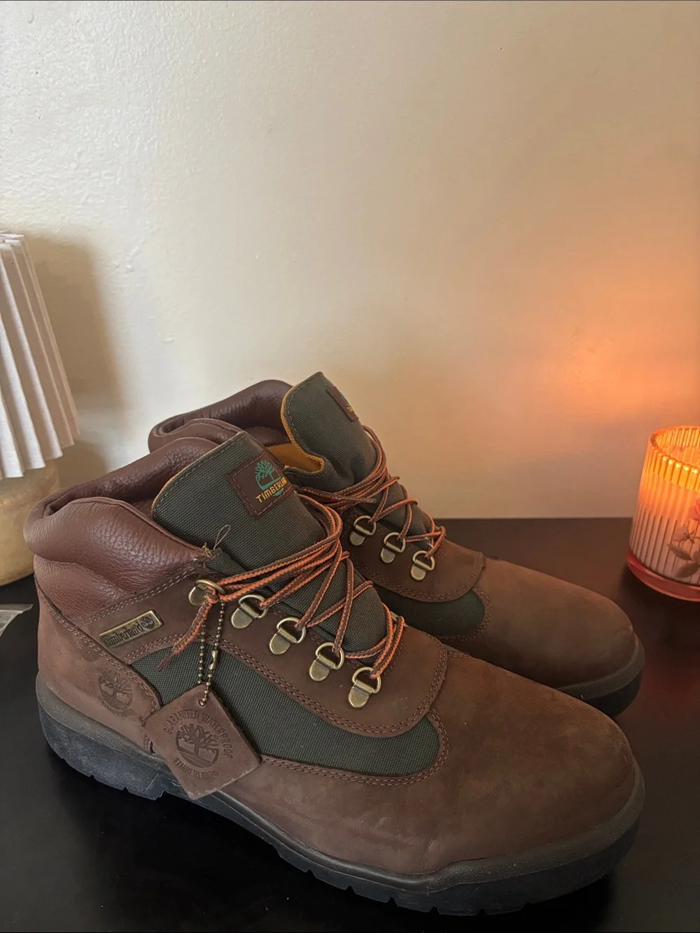 Timberland Brown and Olive Men's Leather Hiking Boots